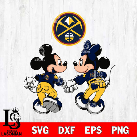 Denver Nuggets Fan Minnie And Mickey Love Svg Eps Dxf Png File, Digital Download, Instant Download