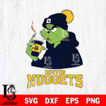 Denver Nuggets Grinch Leopard Christmas Cut Files Cricut, Svg Dxf Eps Png file , Silhouette