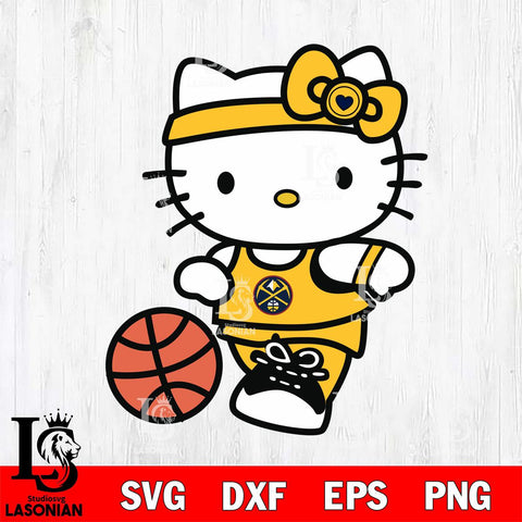 Denver Nuggets Hello Kitty basketball 4 Svg Eps Dxf Png File, Digital Download, Instant Download