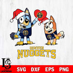 Denver Nuggets Love Bluey Christmas Svg Eps Dxf Png File, Digital Download