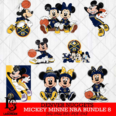 Denver Nuggets  Mickey Minne NBA Bundle 8 SVG Svg Eps Dxf Png File, NBA svg, Digital Download, Instant Download