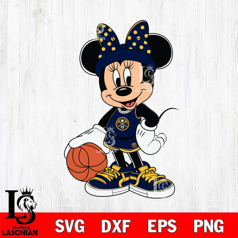 Denver Nuggets Mickey Minne Nba Svg Eps Dxf Png File, NBA svg, Digital Download, Instant Download