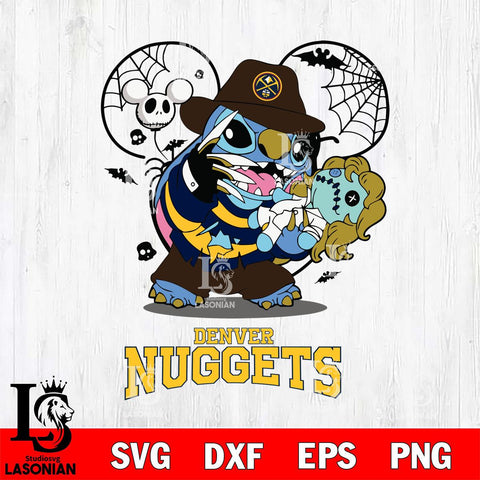 Denver Nuggets Stitch Freddy Krueger Halloween Svg Eps Dxf Png File, Digital Download, Instant Download