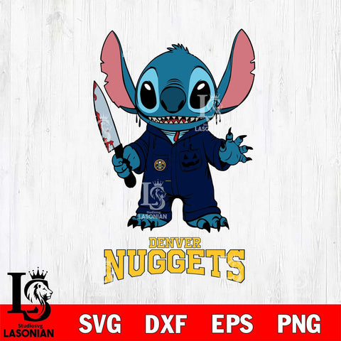 Denver Nuggets Stitch Horror 2 Svg Eps Dxf Png File, NBA svg, Digital Download, Instant Download