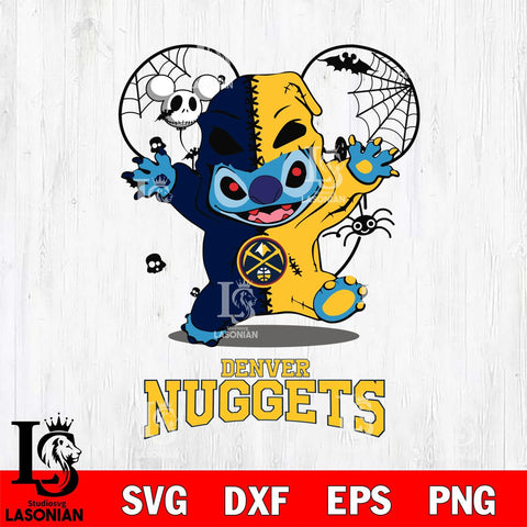 Denver Nuggets Stitch Horror Halloween 2 Svg Eps Dxf Png File, Digital Download, Instant Download