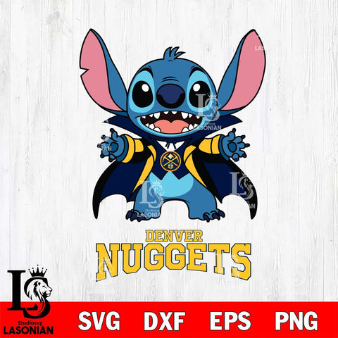 Denver Nuggets Stitch Vampire halloween Svg Eps Dxf Png File, NBA svg, Digital Download, Instant Download