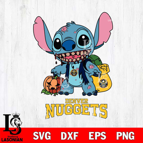 Denver Nuggets Stitch Zombie Svg Eps Dxf Png File, NBA svg, Digital Download, Instant Download