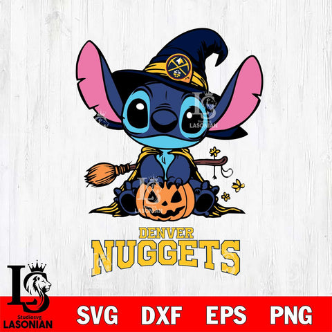 Denver Nuggets Stitch witch Svg Eps Dxf Png File, NBA svg, Digital Download, Instant Download