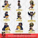 Denver Nuggets Black Fan Girl Betty Boop Bundle 9 Svg Eps Dxf Png File, Digital Download, Instant Download