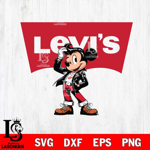 Detroit Red Wings Levis Mickey Mouse Svg Eps Dxf Png File, Digital Download, Instant Download