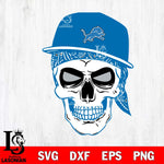 Detroit Lions Badass Hat Skull SVG