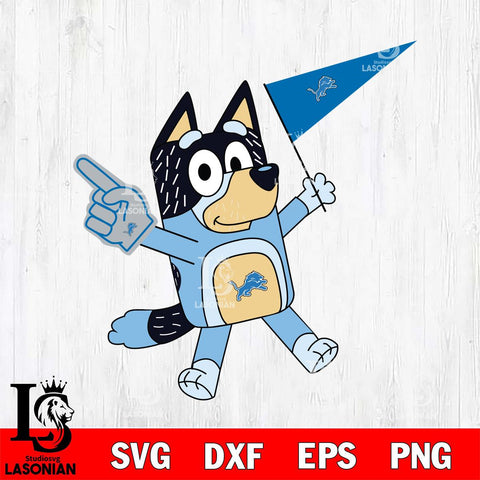 Detroit Lions Bandit Bluey Flag Svg Eps Dxf Png File,NFL Cut Svg Files,Digital File,Sublimation