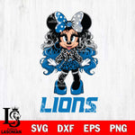 Detroit Lions Beauty Minnie Mouse Svg Eps Dxf Png File, Digital Download, Instant Download