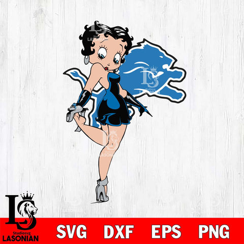 Detroit Lions Betty Boop Girl Fan Svg Eps Dxf Png File, Digital Download, Instant Download