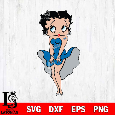 Detroit Lions Betty Boop Sexy Cheering Svg Eps Dxf Png File, Digital Download, Instant Download