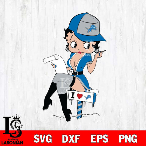 Detroit Lions Betty Boop Sexy Fan Svg Eps Dxf Png File, Digital Download, Instant Download