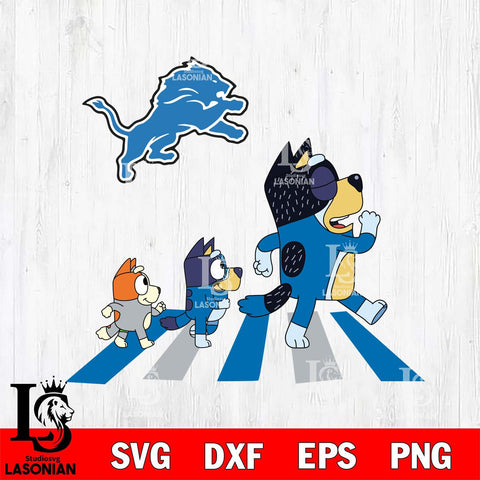 Detroit Lions Bluey 6 NFL Svg Eps Dxf Png File, Digital Download, Instant Download