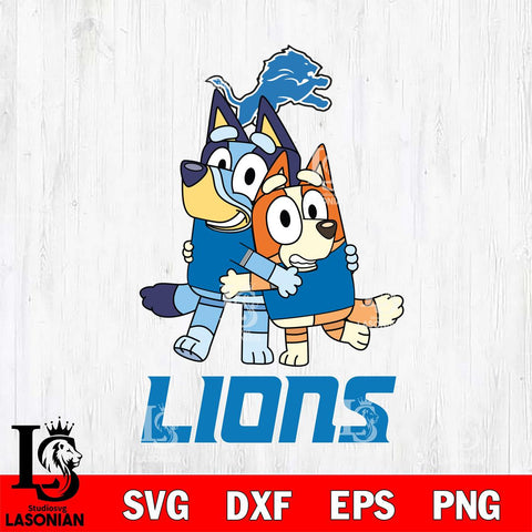 Detroit Lions Bluey & Bingo 3 Svg Eps Dxf Png File, NFL svg, Digital Download, Instant Download