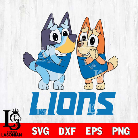 Detroit Lions Bluey & Bingo 5 Svg Eps Dxf Png File, NFL svg, Digital Download, Instant Download