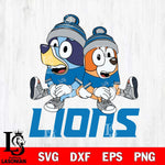 Detroit Lions Bluey & Bingo 8 Svg Eps Dxf Png File, NFL svg, Digital Download, Instant Download