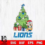 Detroit Lions Bluey Chilli Christmas Tree Svg Eps Dxf Png File, Digital Download