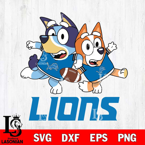 Detroit Lions Bluey Chilli NFL Svg Eps Dxf Png File, Digital Download, Instant Download