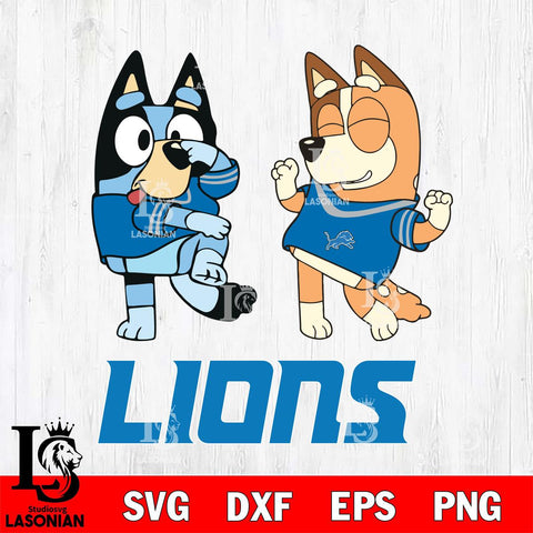 Detroit Lions Bluey Chilli Sport Svg Eps Dxf Png File, Digital Download, Instant Download