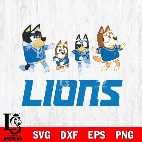 Detroit Lions Bluey Dance Mode Squats Svg Eps Dxf Png File, Digital Download, Instant Download