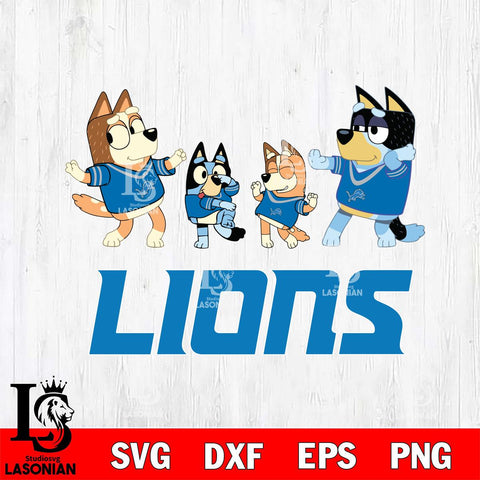 Detroit Lions Bluey Dance Squats Svg Eps Dxf Png File, Digital Download, Instant Download