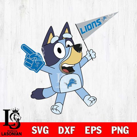 Detroit Lions Bluey Flag NFL Football Svg Eps Dxf Png File, Digital Download, Instant Download