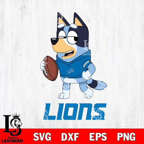 Detroit Lions Bluey Football Sport Svg Eps Dxf Png File, Digital Download ,Instant Download, Cricut File