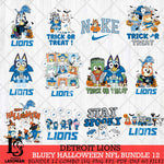 Detroit Lions Bluey Halloween 12 SVG Svg Eps Dxf Png File, Digital Download, Instant Download