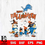 Detroit Lions Bluey Halloween Family Svg Eps Dxf Png File, Digital Download, Instant Download