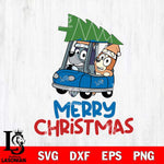 Detroit Lions Bluey Merry Christmas Svg Eps Dxf Png File, Digital Download