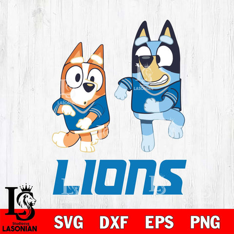 Detroit Lions Bluey with Chilli Dance Svg Eps Dxf Png File, Digital Download, Instant Download