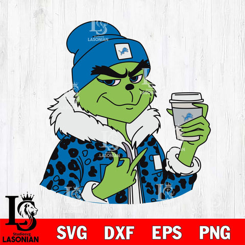 Detroit Lions Boujee Grinch 7 Svg Eps Dxf Png File, Digital Download, Instant Download