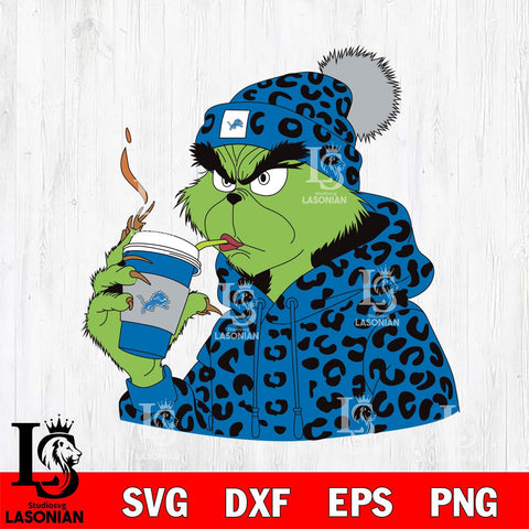 Detroit Lions Boujee Grinch 8 Svg Eps Dxf Png File, Digital Download, Instant Download