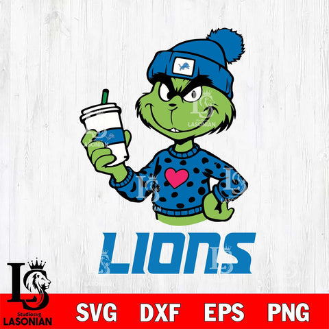 Detroit Lions Boujee Grinch Heart Christmas Svg Eps Dxf Png File,Cricut svg files, Digital Download, Instant Download