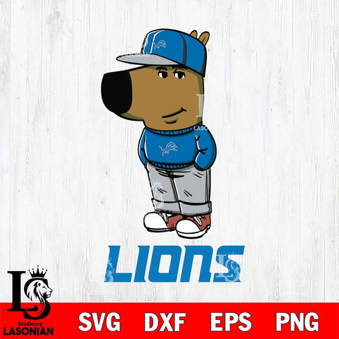 Detroit Lions Chill Guy Svg