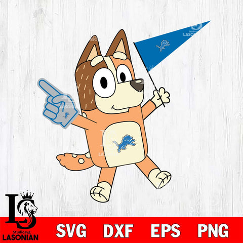 Detroit Lions Chilli Heeler Bluey Flag Svg Eps Dxf Png File,NFL Cut Svg Files,Digital File,Sublimation