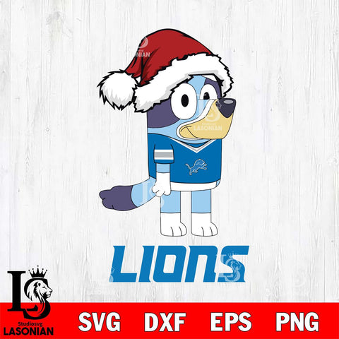 Detroit Lions Christmas Bluey Hat Svg Eps Dxf Png File,Cut Svg Files, Digital File, Sublimation