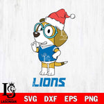 Detroit Lions Christmas Bluey Honey Sport Svg Eps Dxf Png File,Cut Svg Files, Digital File, Sublimation