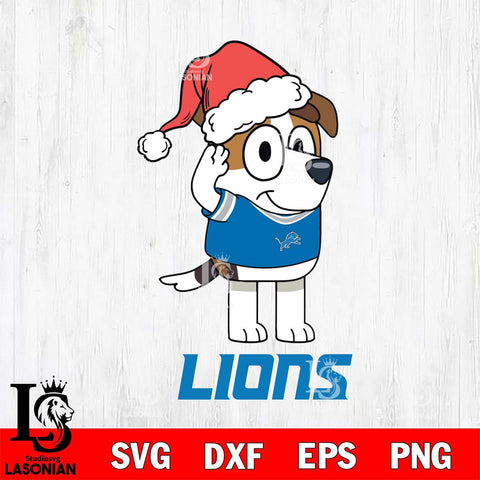 Detroit Lions Christmas Bluey Jack Sport Svg Eps Dxf Png File,Cut Svg Files, Digital File, Sublimation