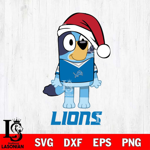 Detroit Lions Christmas Bluey Sport Svg Eps Dxf Png File,Cut Svg Files, Digital File, Sublimation