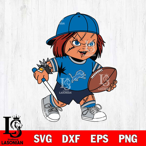 Detroit Lions Chucky Horror 10 Svg Eps Dxf Png File, NFL svg, Digital Download, Instant Download