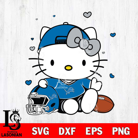 Detroit Lions Cute Hello Kitty Football Svg Eps Dxf Png File, NFL svg, Digital Download, Instant Download