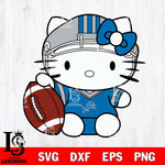 Detroit Lions Cute Hello Kitty Football 5 Svg Eps Dxf Png File, NFL svg, Digital Download, Instant Download