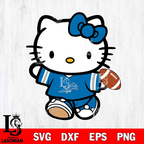 Detroit Lions Cute Hello Kitty Football 7 Svg Eps Dxf Png File, NFL svg, Digital Download, Instant Download