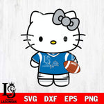 Detroit Lions Cute Hello Kitty Football 8 Svg Eps Dxf Png File, NFL svg, Digital Download, Instant Download