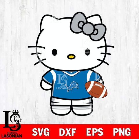 Detroit Lions Cute Hello Kitty Football 8 Svg Eps Dxf Png File, NFL svg, Digital Download, Instant Download